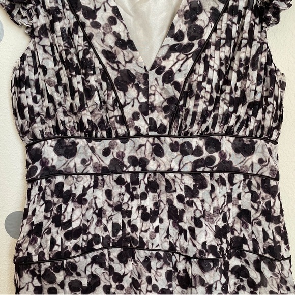 Cynthia Steffe Silk Cap-Sleeve Midi Dress with Metallic Threads - Picture 6 of 10